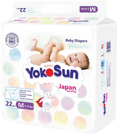 Подгузники YOKOSUN M 5-10 кг, 22 шт