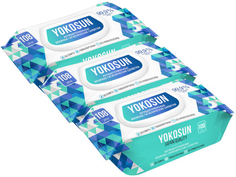 Антибактериальные влажные гигиенические салфетки YOKOSUN Megabox, 3х108 шт, голубые