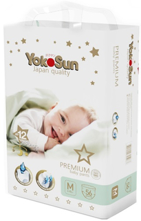 Подгузники-трусики YOKOSUN Premium M 6-10 кг, 56 шт