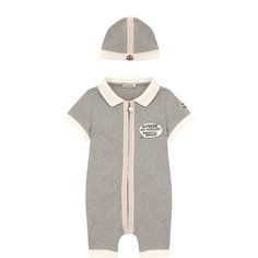 Хлопковый комплект из комбинезона и шапки Moncler Enfant