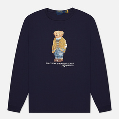 Мужской лонгслив Polo Ralph Lauren Custom Slim Fit Polo Bear, цвет синий