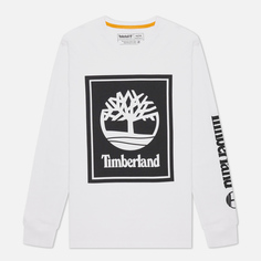 Мужской лонгслив Timberland Stack Logo, цвет белый