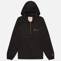 Мужская куртка анорак Champion Reverse Weave Half Zip-Up Hooded, цвет чёрный