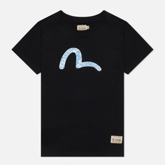 Женская футболка Evisu Pattern Seagull Print, цвет чёрный