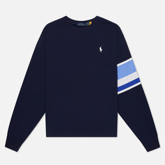 Женская толстовка Polo Ralph Lauren Striped-Trim Lightweight Seasonal Fleece, цвет синий