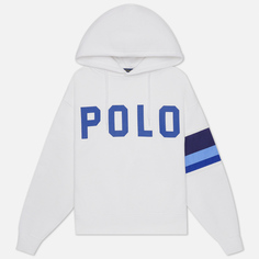 Женская толстовка Polo Ralph Lauren Striped-Trim Lightweight Seasonal Fleece Hoodie, цвет белыйS