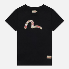 Женская футболка Evisu Seagull Applique, цвет чёрный