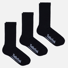 Комплект носков Timberland 3-Pack Stratham Core Sport Crew, цвет чёрный, размер 39-43 EU