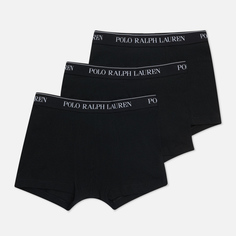 Комплект мужских трусов Polo Ralph Lauren Classic Trunk 3-Pack, цвет чёрный