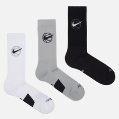 Комплект носков Nike 3-Pack Everyday Crew Basketball, цвет комбинированный