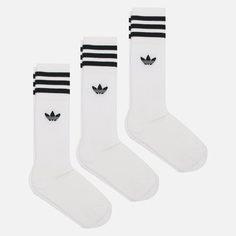 Комплект носков adidas Originals Crew 3 Pairs, цвет белый, размер 35-38 EU