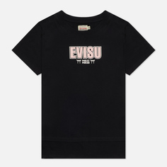 Женская футболка Evisu Godhead x Bonsai Print Boyfriend, цвет чёрныйS