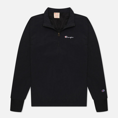 Мужская толстовка Champion Reverse Weave Half Zip-Up Script Logo, цвет чёрный
