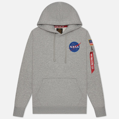 Мужская толстовка Alpha Industries NASA Space Shuttle Hoody, цвет серый