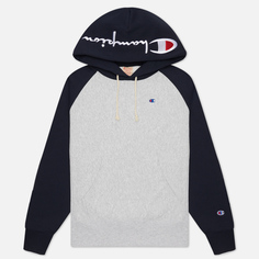 Мужская толстовка Champion Reverse Weave Hoodie Script Bicolor, цвет серый