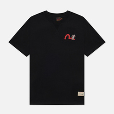 Мужская футболка Evisu Godhead & Ebisu All Over Printed Daicock, цвет чёрный