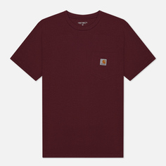 Мужская футболка Carhartt WIP S/S Pocket, цвет бордовый