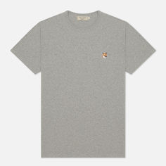 Мужская футболка Maison Kitsune Fox Head Patch, цвет серый
