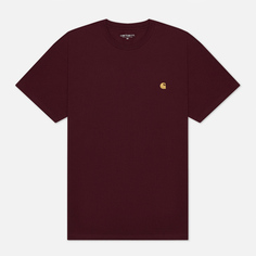 Мужская футболка Carhartt WIP S/S Chase, цвет бордовый