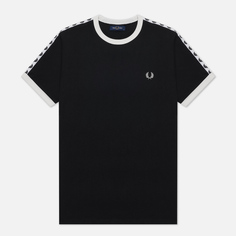 Мужская футболка Fred Perry Taped Ringer, цвет чёрный