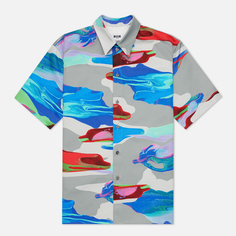Мужская рубашка MSGM Melting Colors Print, цвет серый