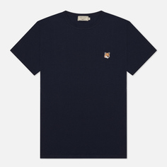 Мужская футболка Maison Kitsune Fox Head Patch, цвет синийS