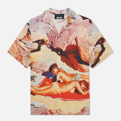 Мужская рубашка MSGM x Seth Armstrong Capsule Print 3, цвет бежевый