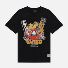Мужская футболка Evisu Godhead x Bonsai Printed Crew Neck, цвет чёрный