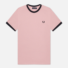 Мужская футболка Fred Perry Ringer, цвет розовый