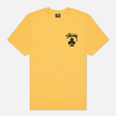 Мужская футболка Stussy Club Pigment Dyed, цвет жёлтый