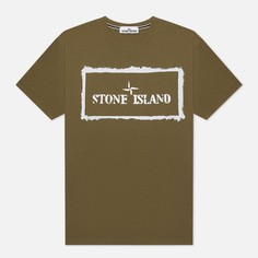 Мужская футболка Stone Island Stencil One, цвет оливковый