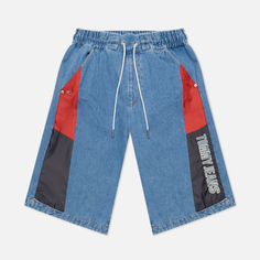 Женские шорты Tommy Jeans Colour-Blocked Panels Baggy Denim, цвет голубой