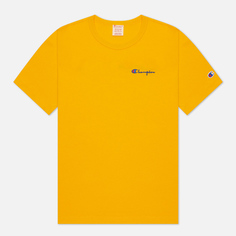 Мужская футболка Champion Reverse Weave Script Logo Back Crew Neck, цвет оранжевый