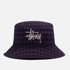 Панама Stussy Basic Plaid, цвет синий