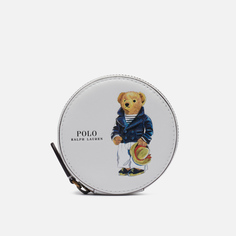 Кошелек Polo Ralph Lauren Smooth Leather Bear Coin Mini, цвет белый