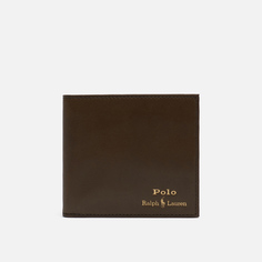 Кошелек Polo Ralph Lauren Gold Polo Pony Bill Fold Coin Smooth Leather, цвет коричневый
