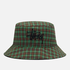 Панама Stussy Basic Plaid, цвет зелёный