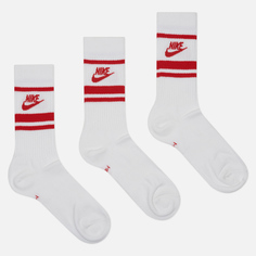 Комплект носков Nike 3-Pack Essential Stripe, цвет белый