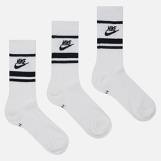Комплект носков Nike 3-Pack Essential Stripe, цвет белый