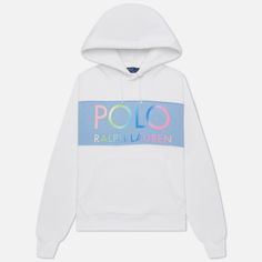 Женская толстовка Polo Ralph Lauren Ombre Logo Fleece Panel Hoodie, цвет белый
