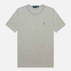 Мужская футболка Polo Ralph Lauren Custom Slim Fit Interlock, цвет серый