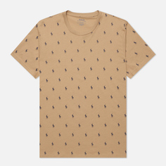 Мужская футболка Polo Ralph Lauren Crew Neck All Over Print Sleep Top, цвет бежевый