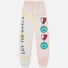 Мужские брюки Tommy Jeans Luv The World Tie-Dye Joggers, цвет розовый