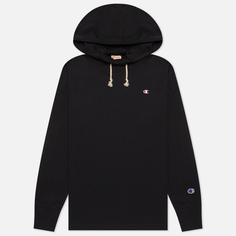 Женский лонгслив Champion Reverse Weave C Logo Hooded, цвет чёрный