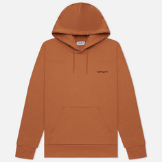 Мужская толстовка Carhartt WIP Script Embroidery 13 Oz Hooded, цвет коричневый