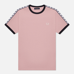 Мужская футболка Fred Perry Taped Ringer, цвет розовый