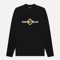 Мужской лонгслив MA.Strum Logo Print, цвет чёрный, размер XXXL