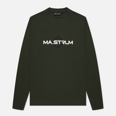 Мужской лонгслив MA.Strum Logo Print, цвет оливковый