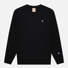 Мужская толстовка Champion Reverse Weave Logo Chest & Sleeve Crew Neck, цвет чёрный