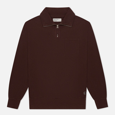 Мужская толстовка Universal Works Half Zip Dry Handle Loopback, цвет коричневый
